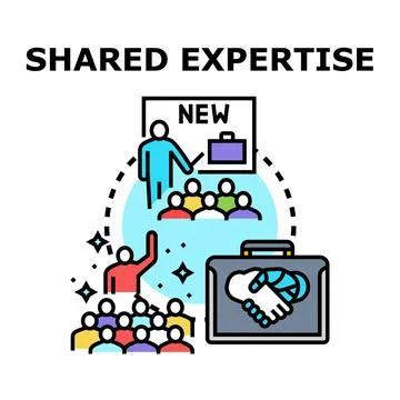 Shared expertise process for business education and collaboration Stock Illustration