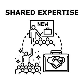 Shared expertise process for business education and collaboration Stock Illustration