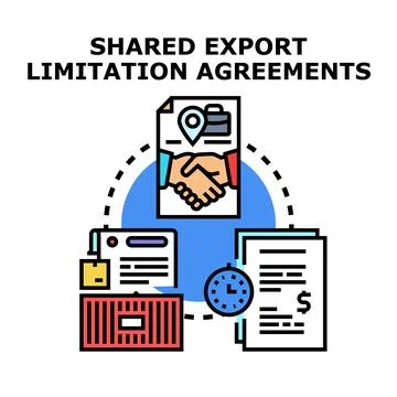 Shared export limitation agreements concept illustration Stock Illustration