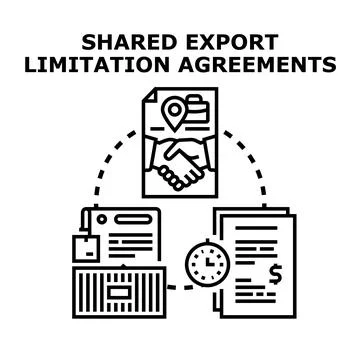 Shared export limitation agreements concept illustration Stock Illustration