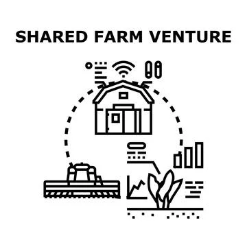 Shared farm venture concept for modern agriculture Stock Illustration