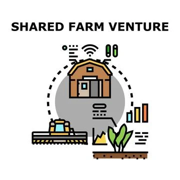 Shared farm venture concept for modern agriculture Stock Illustration
