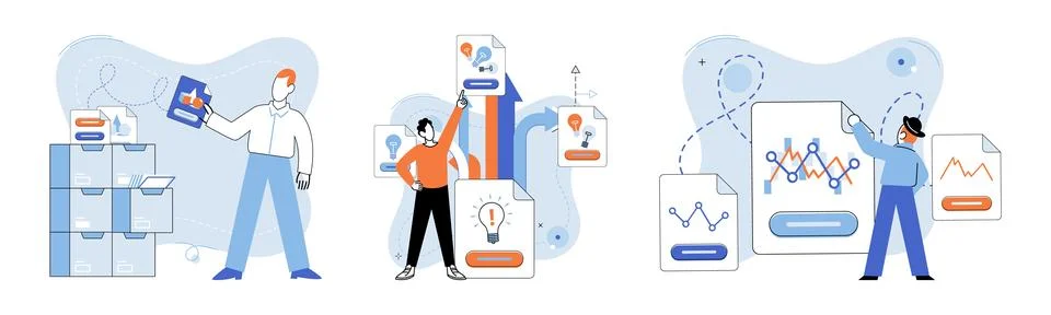 Shared file. Cyberspace offers virtual environment for accessing and sharing Stock Illustration