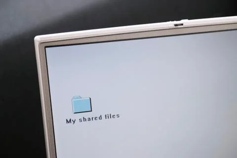 Shared file folder on a computer desktop Stock Photos