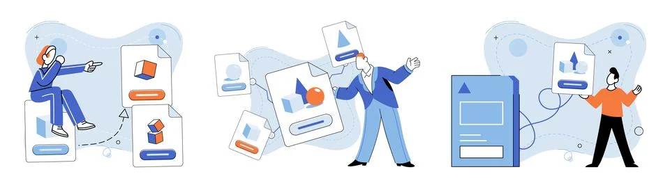 Shared file. The management shared files requires robust documentation and Stock Illustration