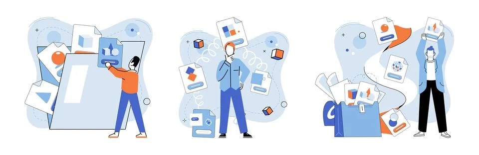Shared file. Online networks provide platform for sharing and exchanging files Stock Illustration