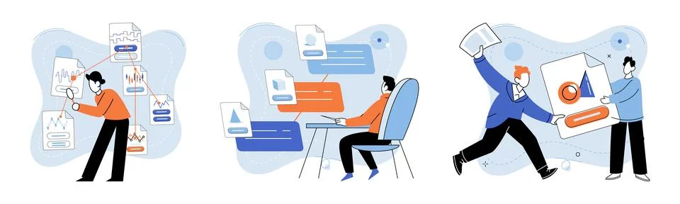 Shared file. The shared file storage service allows for centralized management 스톡 일러스트
