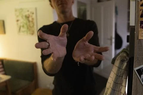 A shared flat under the Coronavirus outbreak, Vienna, Austria - 20 Mar 2020 스톡 사진