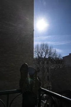 A shared flat under the Coronavirus outbreak, Vienna, Austria - 16 Mar 2020 스톡 사진