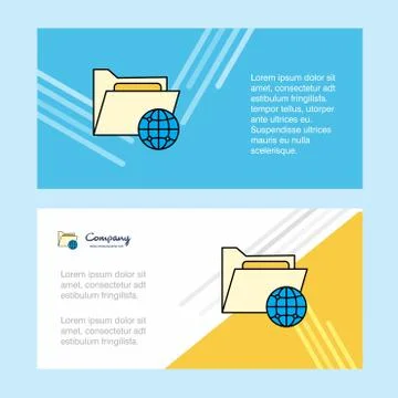 Shared folder  abstract corporate business banner template, horizontal advert Stock Illustration