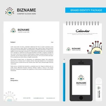 Shared folder  Business Letterhead, Calendar 2019 and Mobile app design vecto Stock Illustration