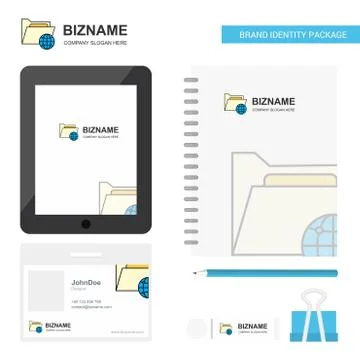 Shared folder  Business Logo, Tab App, Diary PVC Employee Card and USB Brand  Illustrazione stock