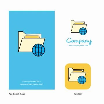 Shared folder  Company Logo App Icon and Splash Page Design. Creative Busines 스톡 일러스트