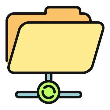 Shared folder icon representing data networking and storage Stock Illustration