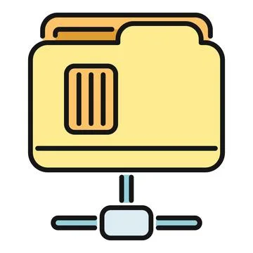 Shared folder icon representing data network collaboration Stock Illustration