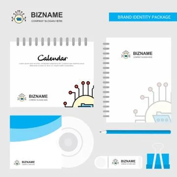 Shared folder  Logo, Calendar Template, CD Cover, Diary and USB Brand Station Stock Illustration
