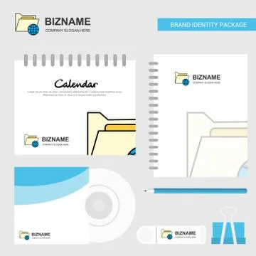 Shared folder  Logo, Calendar Template, CD Cover, Diary and USB Brand Station Stock Illustration