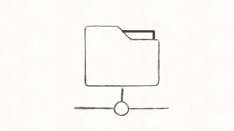 Shared Folder Network and File Management Animation Stock Footage 342018471