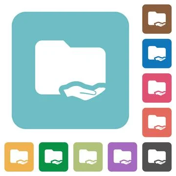Shared folder rounded square flat icons イラスト素材