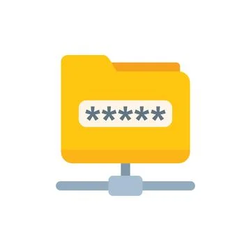 Shared folder safe icon flat vector. Secure policy Stock Illustration