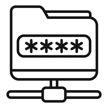 Shared folder safe icon outline vector. Secure policy Illustrazione stock
