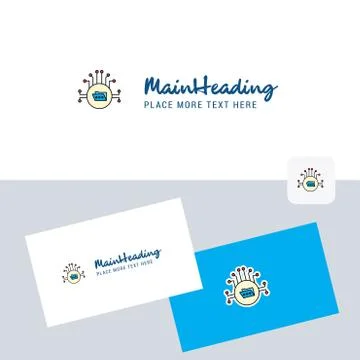 Shared folder  vector logotype with business card template. Elegant corporate Stock Illustration