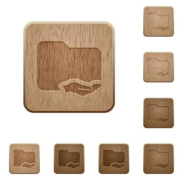 Shared folder wooden buttons Stock Illustration