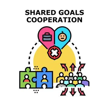 Shared goals and cooperation concept illustration for teamwork Stock Illustration