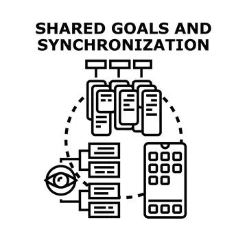 Shared goals and synchronization concept vector illustration Stock Illustration