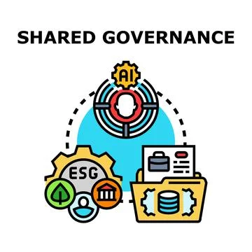 Shared governance concept integrating esg, ai, and data management 스톡 일러스트