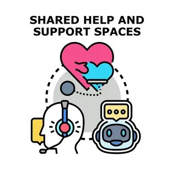 Shared help and support services concept illustration 스톡 일러스트