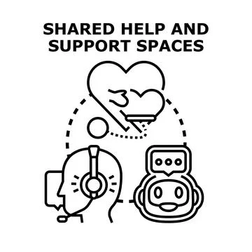 Shared help and support services concept illustration Stock Illustration