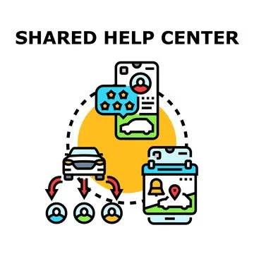 Shared help center for car sharing service app Stock Illustration