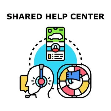 Shared help center providing customer service assistance Stock Illustration