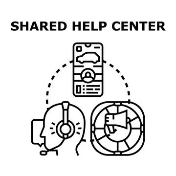 Shared help center providing customer service assistance Ilustração Stock
