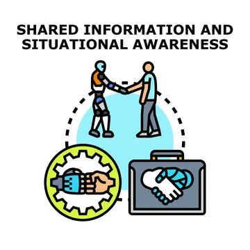 Shared information and situational awareness concept Stock Illustration