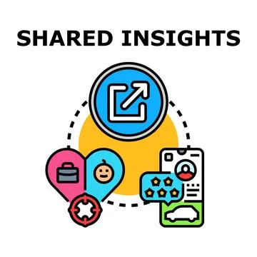 Shared insights and data exchange for business Stock Illustration