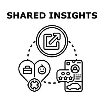 Shared insights and data exchange for business Stock Illustration