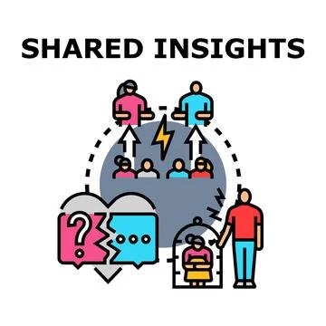 Shared insights leading to teamwork problem solving and creativity 库存插图