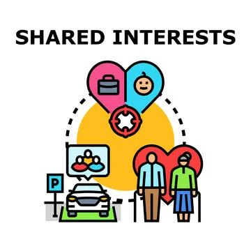 Shared interests concept connecting people and community together Stock Illustration