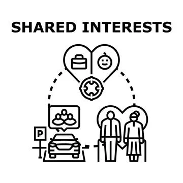 Shared interests concept connecting people and community together Stock Illustration
