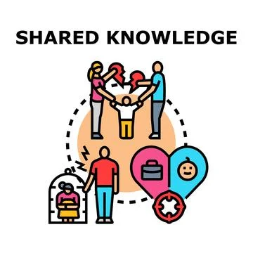 Shared knowledge concept illustrating family life challenges Stock Illustration