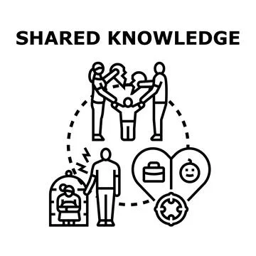 Shared knowledge concept illustrating family life challenges Stock Illustration