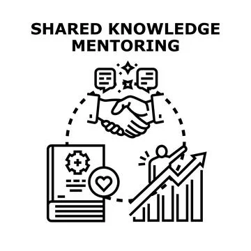 Shared knowledge mentoring enhancing professional growth development Stock Illustration