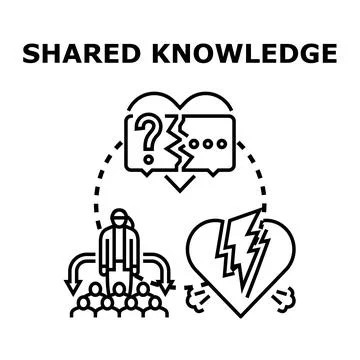 Shared knowledge transmitting process creating misunderstanding Stock Illustration