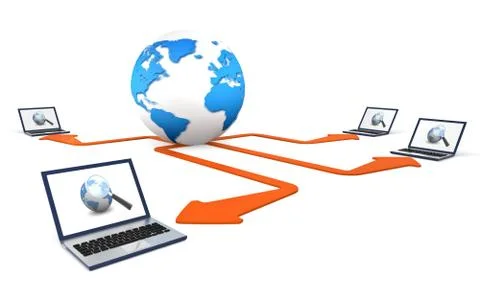 Shared laptop Stock Illustration