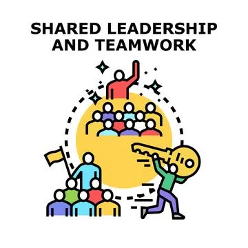 Shared leadership developing teamwork and community success Stock Illustration
