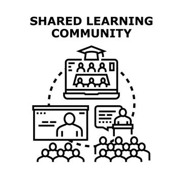 Shared learning community concept for education and teamwork Stock Illustration
