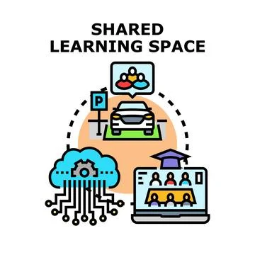 Shared learning space concept vector illustration Stock Illustration