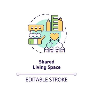 Shared living space concept icon Stock Illustration